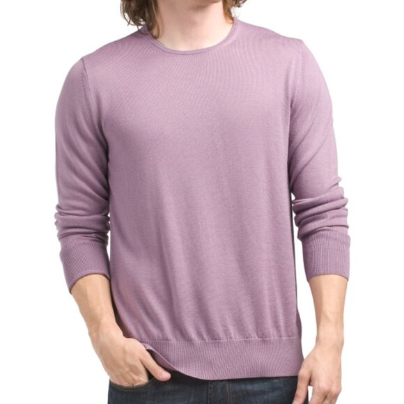 NEW BONOBOS Washable Merino Crew Neck Sweater Lilac for men 362mn - Picture 1 of 4